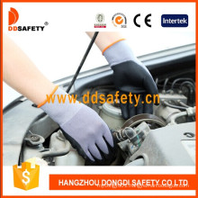 Ddsafety Grey Nylon Polyester Shell Super Grip Black Nitrile Sandy Finish Work Glove Dnn454